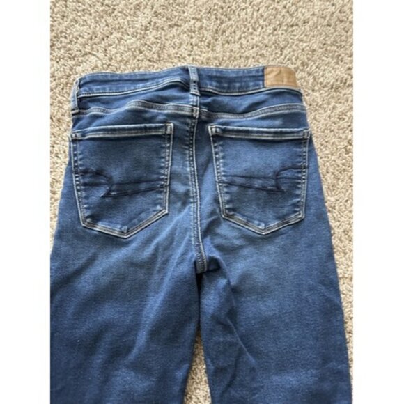 American Eagle Distressed High Rise Jeggings Women's Size 2 Next Level Stretch - Picture 14 of 15